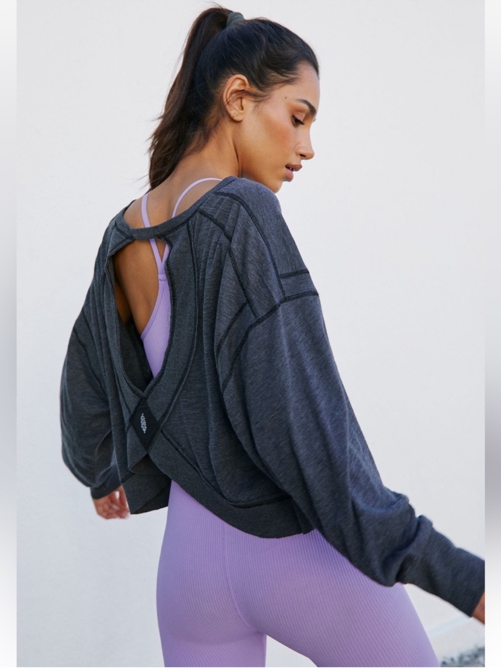 NWT FP Movement by Free People My Time Layer in Black Size Small
